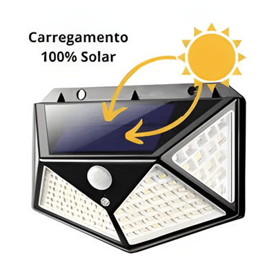 Luminária Solar Inteligente com 4 Placas e 100 LEDs